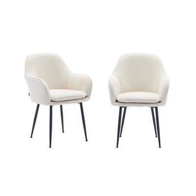 Fauteuil velours côtelé et pieds métal (lot de 2) SHELLA SWEEEK