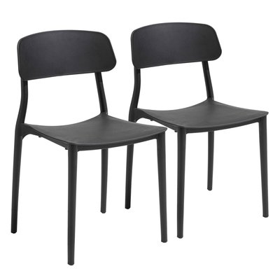 Lot de 2 chaises de jardin en polypropylène, SOFIA OVIALA