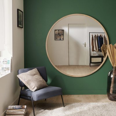 Miroir XXL rond en chêne FAB MOB IN