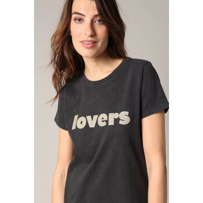 T-shirt 100% coton avec imprimé lovers pailleté LOLOVER DEELUXE
