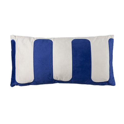 Coussin AYA rectangle blanc bleu 30 x 60 cm BOITE A DESIGN