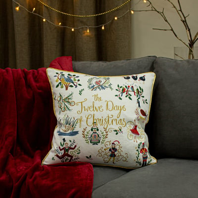 Twelve Days Of Christmas Filled Cushion 50x50cm FURN.