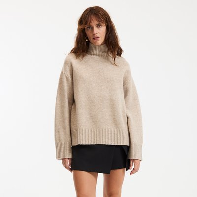 Pull col roulé en laine, grosse maille LA REDOUTE COLLECTIONS
