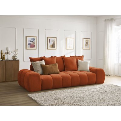 Canapé droit convertible 3 places en tissu texturé, EVEREST BOBOCHIC