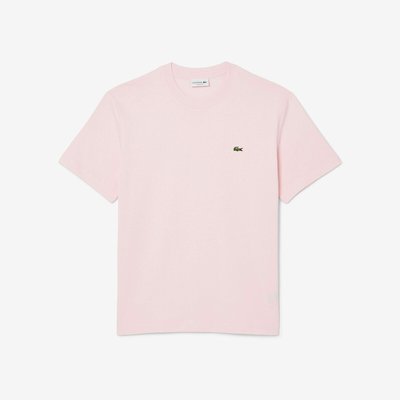 Embroidered Logo Cotton T-Shirt in Jersey with Crew Neck LACOSTE