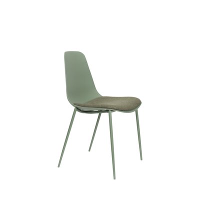 Lot de 4 chaises en plastique, tissu et métal- JEFFREY DRAWER