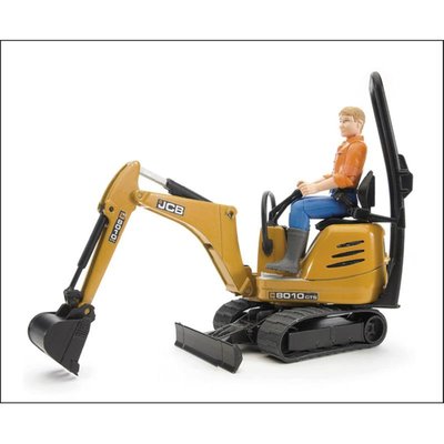 JCB - Micro Pelle 8010 CTS et ouvrier de la construction BRUDER