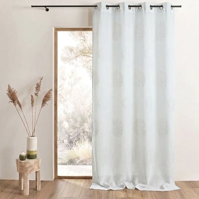 Rideau jacquard à motifs ronds chinés HOME MAISON