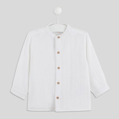 Chemise col mao unie en gaze de coton BIO GOTS BOUT'CHOU
