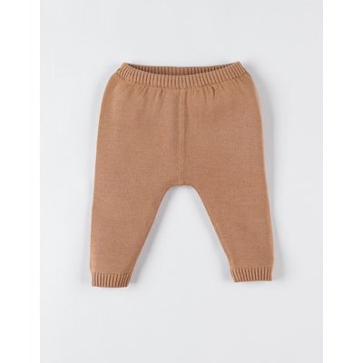Legging imprimé végétal en tricot bio fin, beige/caramel NOUKIE'S