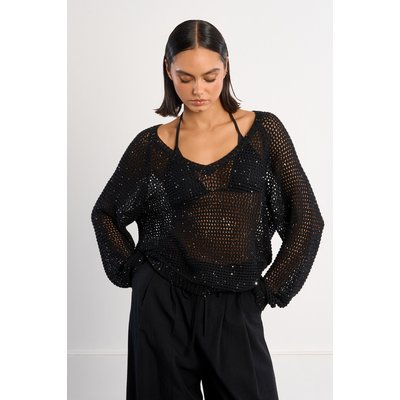Pull en col V, parsemé de strass LILI SIDONIO