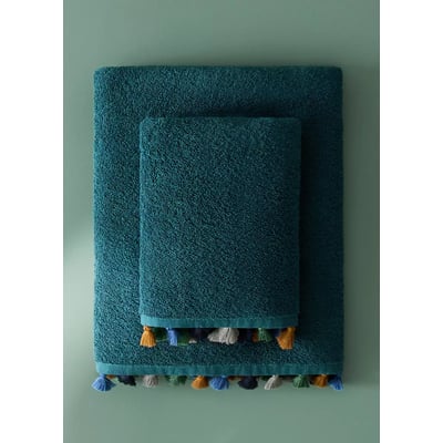 Serviette de toilette enfant coton pompons multicolores MANGO HOME