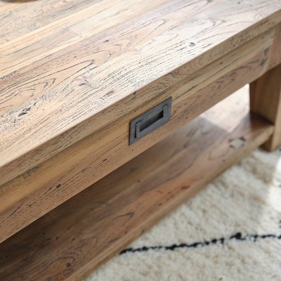 Table basse en bois de teck recyclé 80 cm  CARGO BERAH GETAH