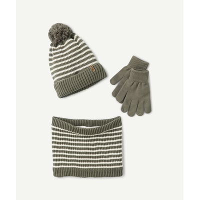 Ensemble 3 pièces, bonnet + gants + snood TAPE A L'OEIL