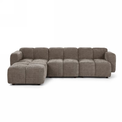 Canapé d'angle modulable velours  ALENO BAÏTA