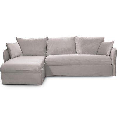Canapé d'angle convertible express 5 places en velours - GINA HOMIFAB