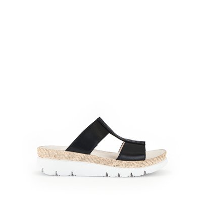 Sandales en cuir velours à talon compensé GABOR