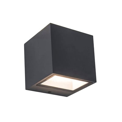 Applique murale d'extérieur sur secteur GEMINI XF BLACK  aluminium noir LED blanc chaud H11cm LUMISKY