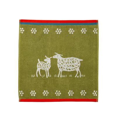 Carré éponge imprimé en jacquard de coton, MOUTON COUCKE
