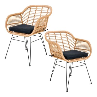 Chaise de jardin résine aspect rotin (lot de 2) IBIZA PIER IMPORT