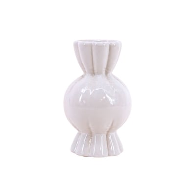 Vase en céramique effet gonflé forme bonbon, H19cm ORNAMI