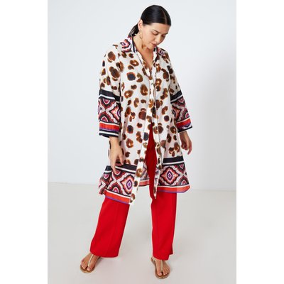 Longue chemise en voile coton imprimé patch animal JEAN-MARC PHILIPPE