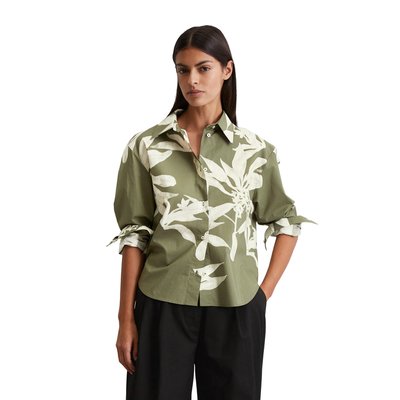 Blouse imprimée relaxed cropped en popeline Papertouch MARC O'POLO