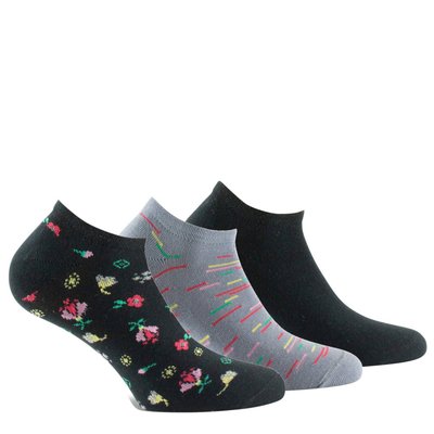 Lot de 3 paires d'invisibles assorties en coton KINDY