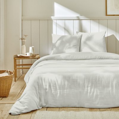 Parure housse de couette gaze de coton unie C DESIGN HOME TEXTILE