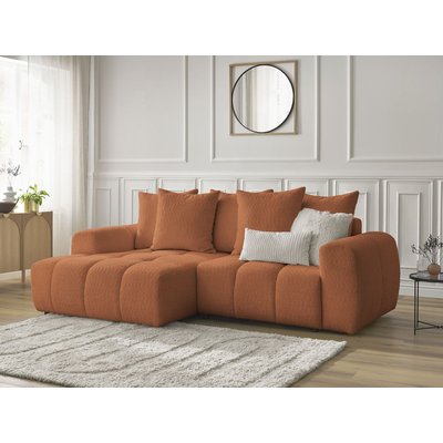 Canapé d'angle convertible 3 places en tissu bouclette, ROXELANE BOBOCHIC