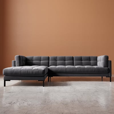 Landau Easy Velvet Corner Chaise Sofa SWOON