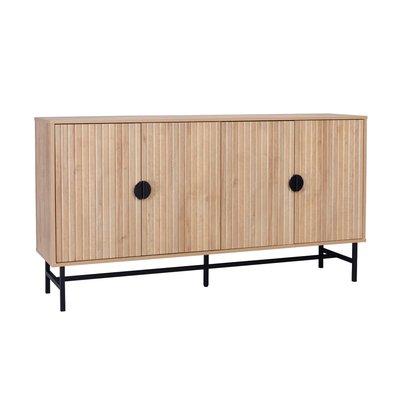 Buffet effet bois rainuré 4 portes 157,5cm BAZALT SWEEEK
