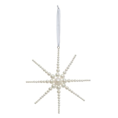 Décoration de sapin étoile perles nacre 13cm ATMOSPHERA