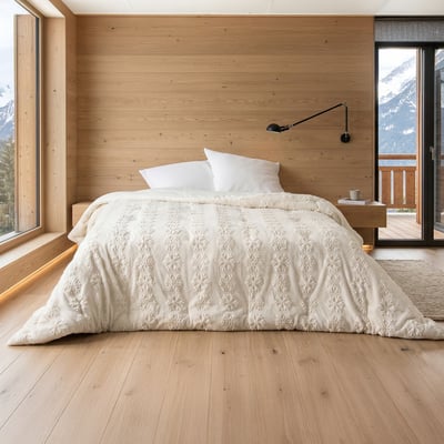 Jeté de lit moelleux à motifs flocons en relief LINDER