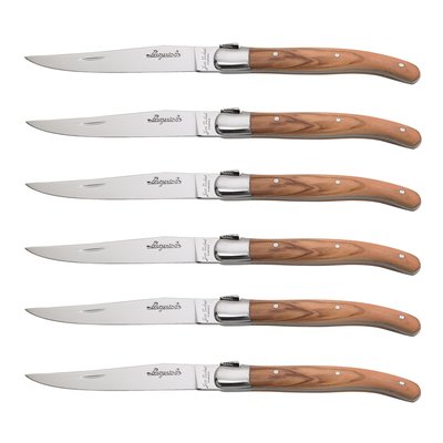 Coffret 6 couteaux laguiole bois olivier JEAN DUBOST