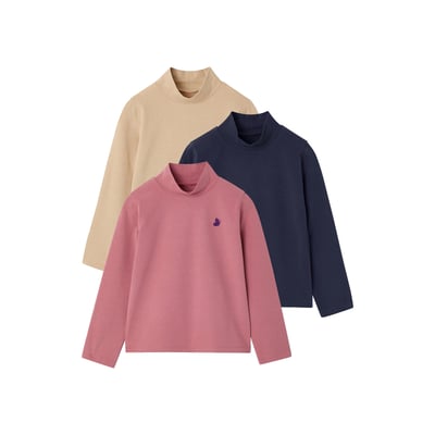 Lot de 3 tee-shirts BASICS à col montant VERTBAUDET