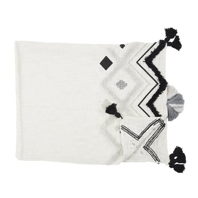 Jeté De Canapé Ethnique Tufté Noir 130x150 DECORATIE