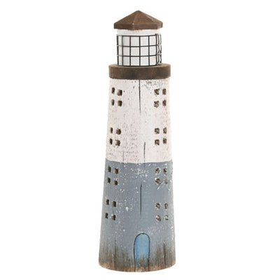 Phare décoratif en bois 8x8x26cm WADIGA
