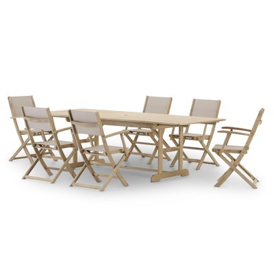 Salon de jardin, 6 chaises, JAVA LIGHT DEFORA HOME