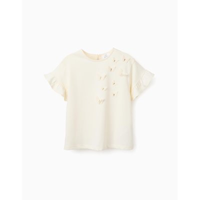 T-shirt de Coton avec Papillons 3D ZIPPY