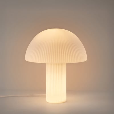 Lámpara seta, cristal opalino estriado, al. 29 cm, Loulou LA REDOUTE INTERIEURS