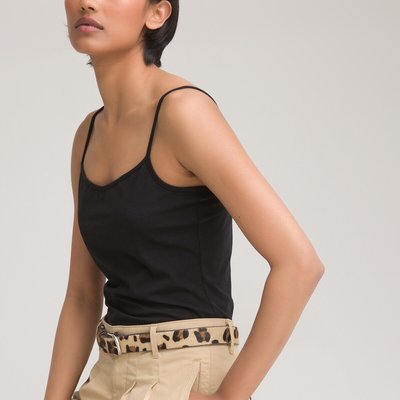 Camiseta tirantes negra mujer La Redoute