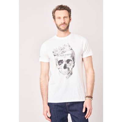 T-shirt homme en 100% coton jersey imprimé tête de mort couronnée  CROWN DEELUXE