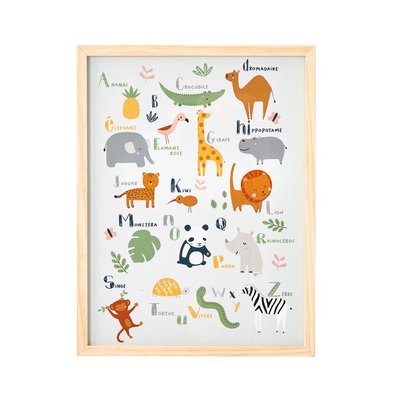 Cadre + affiche Abécédaire Jungle VERTBAUDET