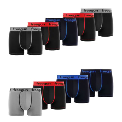 Lot De 9 Boxers Coton Uni FREEGUN