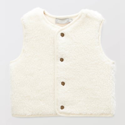 Gilet sans manches uni en moumoute BOUT'CHOU