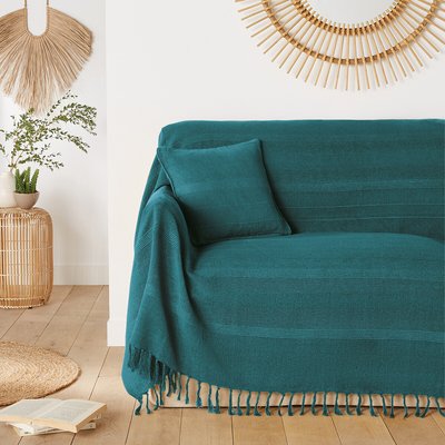 Plaid artisanal frangé coton, Nedo LA REDOUTE INTERIEURS