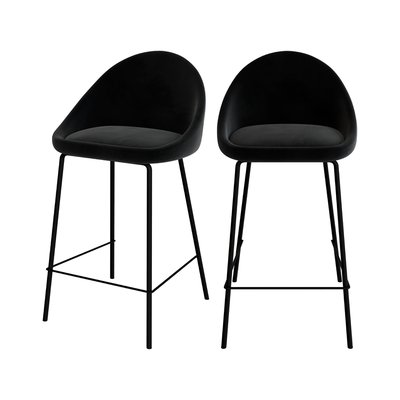 Lot de 2 chaises pour îlot central 65 cm en velours - MISTY RENDEZ-VOUS DÉCO