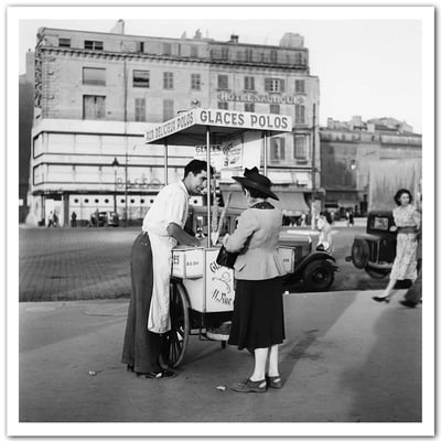 Affiche Marseille - Glaces Polos, Photo 1948 HEXOA