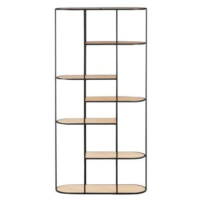 Bibliothèque chêne  et métal noir 180 cm GRAYSON ZAGO